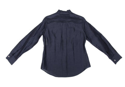 ROMEO GIGLI Linen Nylon Sheer Blouse Blue Shirt Size 9T