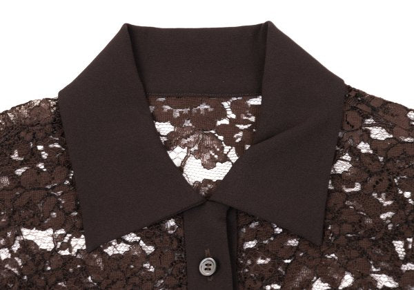ROMEO GIGLI Flower Lace Panel Blouse Brown Shirt Size 9T
