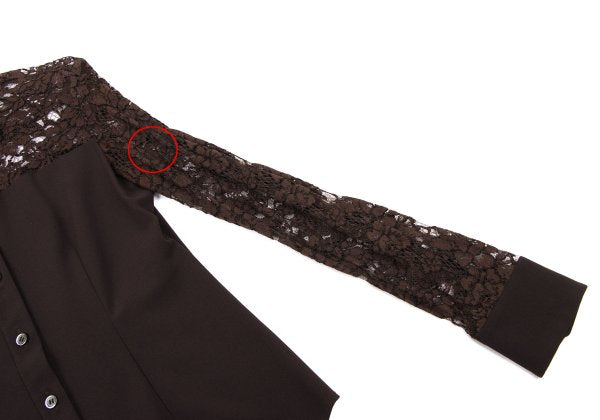 ROMEO GIGLI Flower Lace Panel Blouse Brown Shirt Size 9T