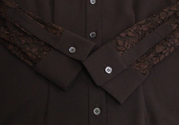 ROMEO GIGLI Flower Lace Panel Blouse Brown Shirt Size 9T