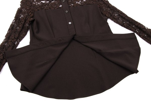 ROMEO GIGLI Flower Lace Panel Blouse Brown Shirt Size 9T