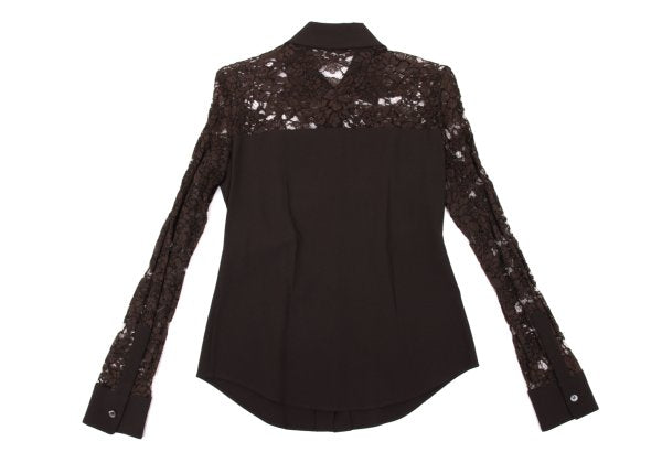 ROMEO GIGLI Flower Lace Panel Blouse Brown Shirt Size 9T