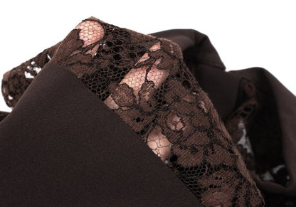 ROMEO GIGLI Flower Lace Panel Blouse Brown Shirt Size 9T
