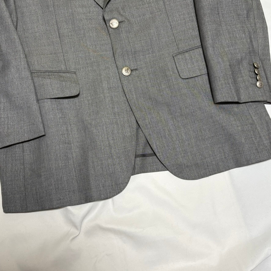 BURBERRY LONDON 00s Gray Wool/Silk Tailored Jacket
