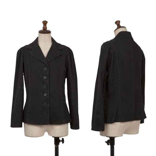 L'EQUIPE YOSHIE INABA Cotton Stretch Jacket Black Size 9