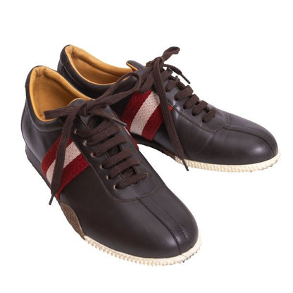 BALLY Leather Line Design Sneakers Brown Size 37.5 (23.5cm)