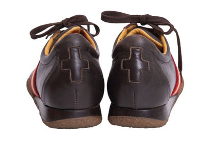 BALLY Leather Line Design Sneakers Brown Size 37.5 (23.5cm)