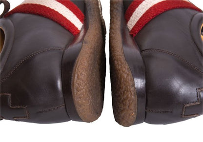 BALLY Leather Line Design Sneakers Brown Size 37.5 (23.5cm)