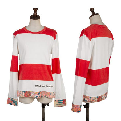 COMME des GARCON Floral Print Hem L/S Tee White Size S