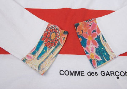 COMME des GARCON Floral Print Hem L/S Tee White Size S