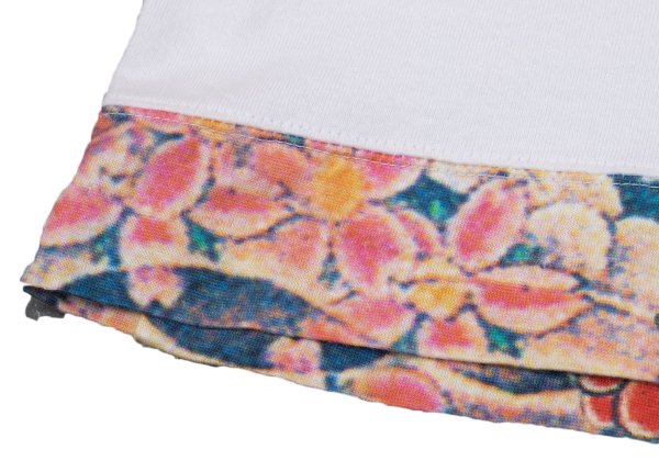 COMME des GARCON Floral Print Hem L/S Tee White Size S
