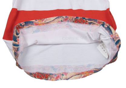 COMME des GARCON Floral Print Hem L/S Tee White Size S