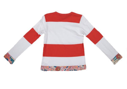COMME des GARCON Floral Print Hem L/S Tee White Size S