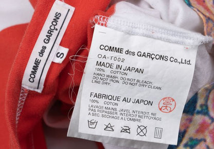 COMME des GARCON Floral Print Hem L/S Tee White Size S
