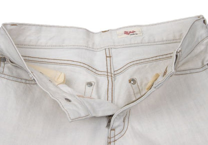 VIVIENNETAM Cotton Uneven Jeans Off-white