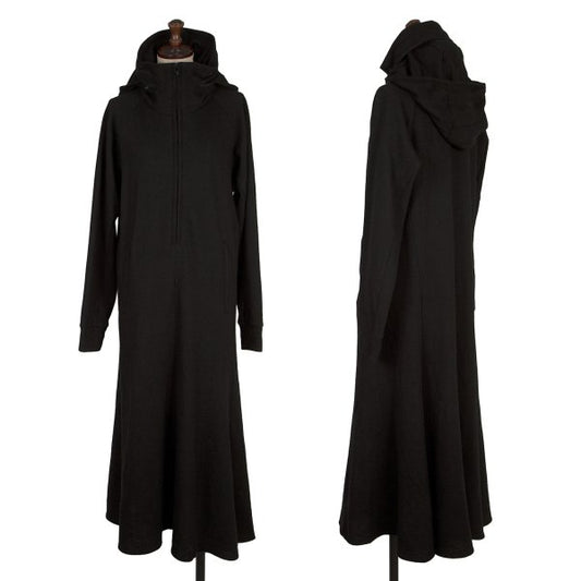 Yohji Yamamoto NOIR Wool Blend Hooded Dress Black Size 1