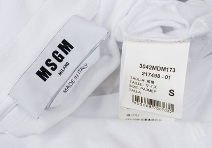 MSGM Gathered Sleeveless Top White Size S