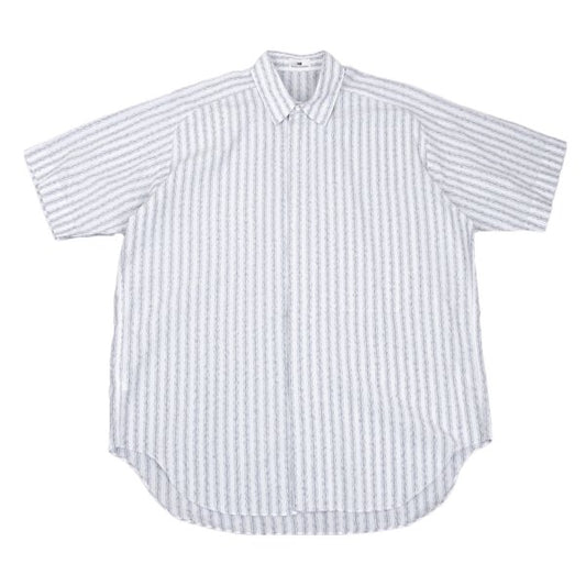 ISSEY MIYAKE im Cotton Linen Stripe Fly-Front Shirt Size M