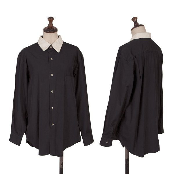 COMME des GARCONS Collar Panel Long Sleeve Shirt Navy Size M
