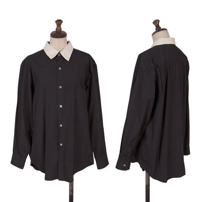 COMME des GARCONS Collar Panel Long Sleeve Shirt Navy Size M