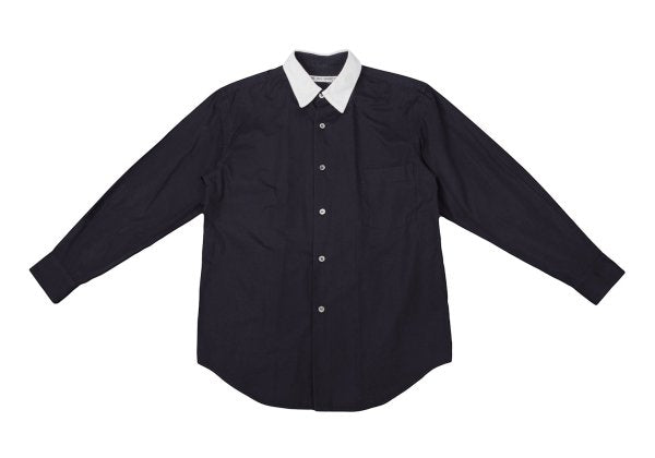 COMME des GARCONS Collar Panel Long Sleeve Shirt Navy Size M