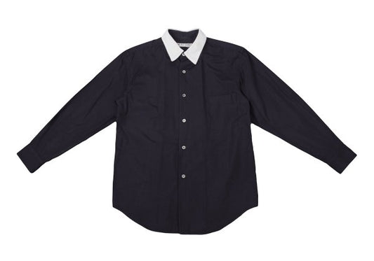 COMME des GARCONS Collar Panel Long Sleeve Shirt Navy Size M