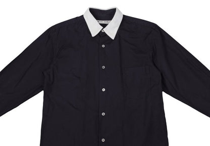 COMME des GARCONS Collar Panel Long Sleeve Shirt Navy Size M