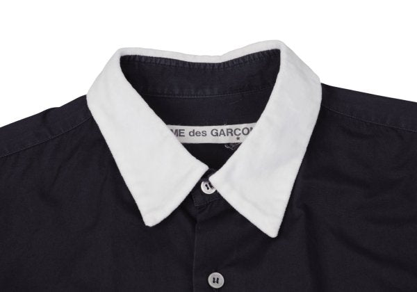 COMME des GARCONS Collar Panel Long Sleeve Shirt Navy Size M