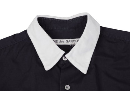 COMME des GARCONS Collar Panel Long Sleeve Shirt Navy Size M
