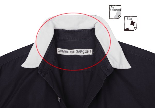 COMME des GARCONS Collar Panel Long Sleeve Shirt Navy Size M