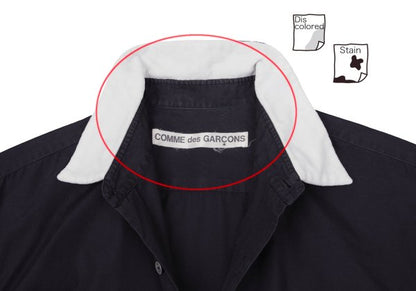 COMME des GARCONS Collar Panel Long Sleeve Shirt Navy Size M