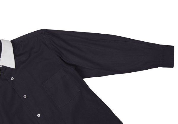 COMME des GARCONS Collar Panel Long Sleeve Shirt Navy Size M