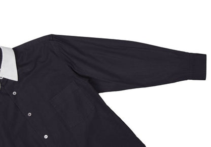 COMME des GARCONS Collar Panel Long Sleeve Shirt Navy Size M