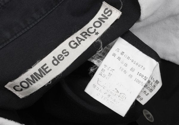 COMME des GARCONS Collar Panel Long Sleeve Shirt Navy Size M
