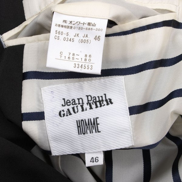 Jean Paul GAULTIER HOMME Wool Blend 3B Jacket Black Size 46