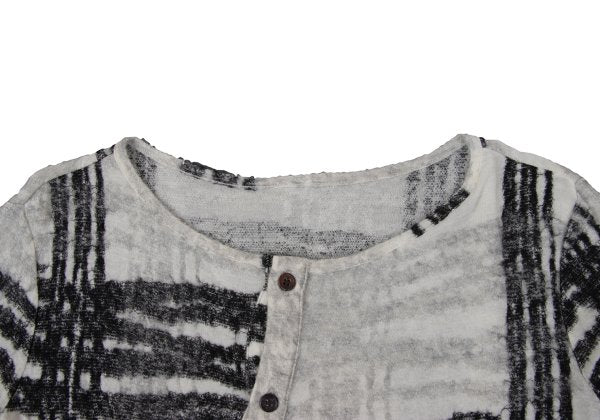 Y's Cotton Wool Check Cardigan Black White Size 2