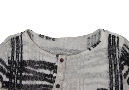 Y's Cotton Wool Check Cardigan Black White Size 2