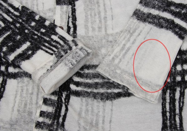 Y's Cotton Wool Check Cardigan Black White Size 2