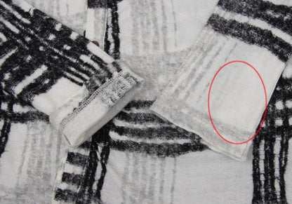 Y's Cotton Wool Check Cardigan Black White Size 2