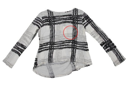 Y's Cotton Wool Check Cardigan Black White Size 2