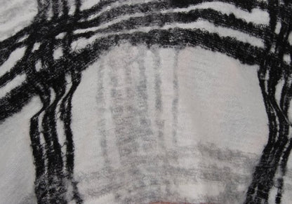 Y's Cotton Wool Check Cardigan Black White Size 2
