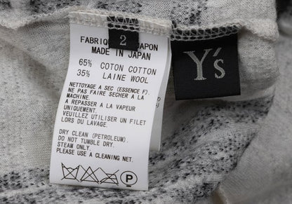 Y's Cotton Wool Check Cardigan Black White Size 2