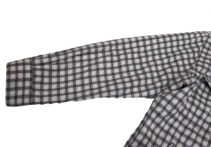 Papas Lined Quilted Check Flannel Shirt Gray Beige Size M