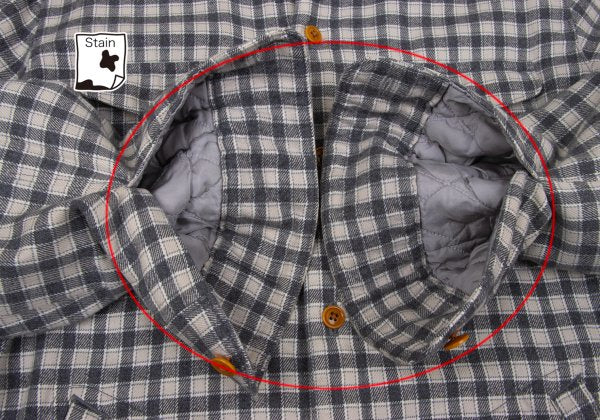 Papas Lined Quilted Check Flannel Shirt Gray Beige Size M