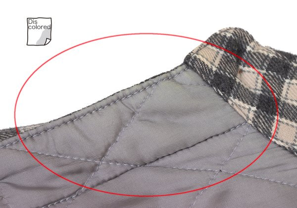 Papas Lined Quilted Check Flannel Shirt Gray Beige Size M