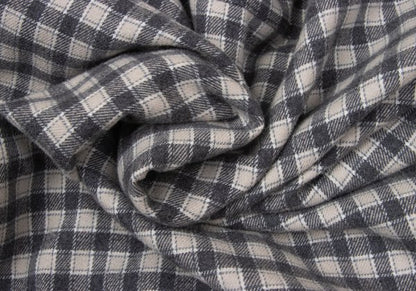 Papas Lined Quilted Check Flannel Shirt Gray Beige Size M