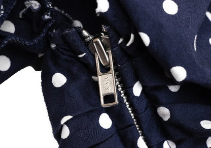 COMME des GARCONS Dot Print Gathered Blouse Blue Size SS