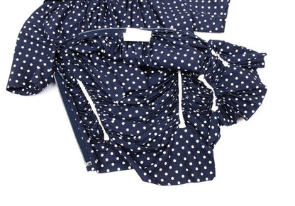 COMME des GARCONS Dot Print Gathered Blouse Blue Size SS
