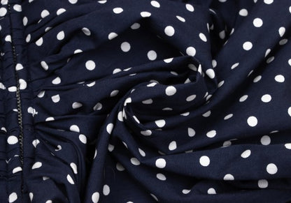 COMME des GARCONS Dot Print Gathered Blouse Blue Size SS