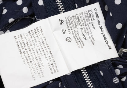 COMME des GARCONS Dot Print Gathered Blouse Blue Size SS